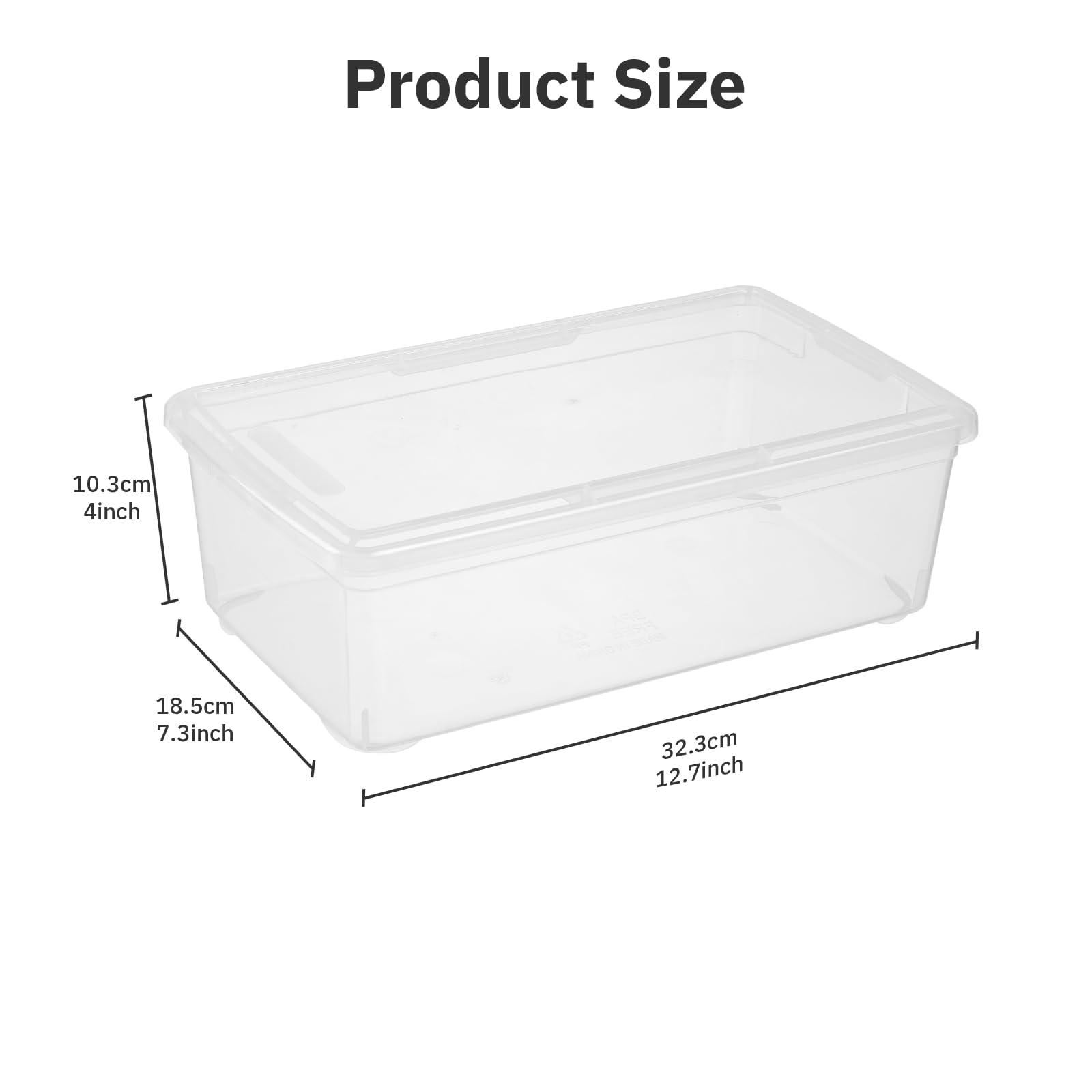 novelinks Lot de 12 boîtes de rangement empilables en plastique transparent de 6 l avec couvercles