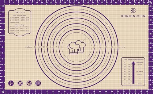 Image of Baking Mat, 26 inch x 16 inch Silicone Extra Large Non Stick Baking Sheet Mat with Measurement Non-slip Dough Rolling Mat,Reusable Food Grade Silicone Counter Mat for Making Cookies,Macarons,Bread and Pastry