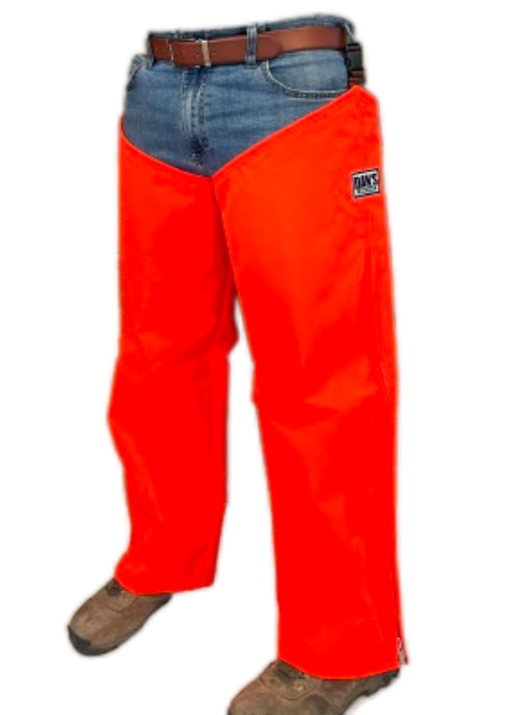 DAN'S Hunting Gear, LLC: Professional Grade Protection, Brush Buster Hi-Vis, Briar proof Work Chaps, (Orange) Made in U.S.A. (Large-28 Thigh/32 Inseam)