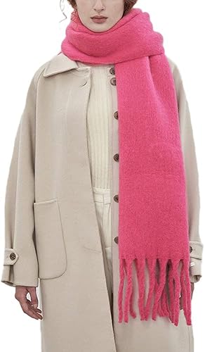 Bufanda grande y gruesa de gran tamaño, esponjosas, de lana grande, gruesa, cálida para invierno