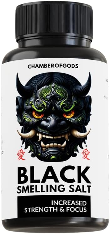 Chamberofgods Black Ammonia Smelling Salt - India's #1 | Crystal Formula for Powerlifting & Gym | 5 Month Potency | 50g