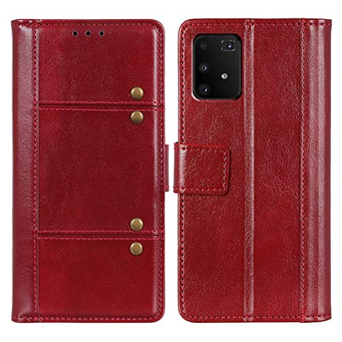 UKDANDANWEI Capa para Galaxy A91, elegante capa flip de couro PU com compartimentos para cartões, fe