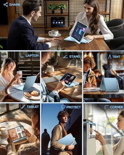 Image of typecase Touch Keyboard for iPad Pro 11 Inch (M5 /M4) with Multi-Touch Trackpad, 11 Colors Backlit, 360 Rotatable Case, Pencil Holder- Light Blue'26 (** NOT for Pro 11 M2, 11th /A16 & Air 11 (M3 /M2)