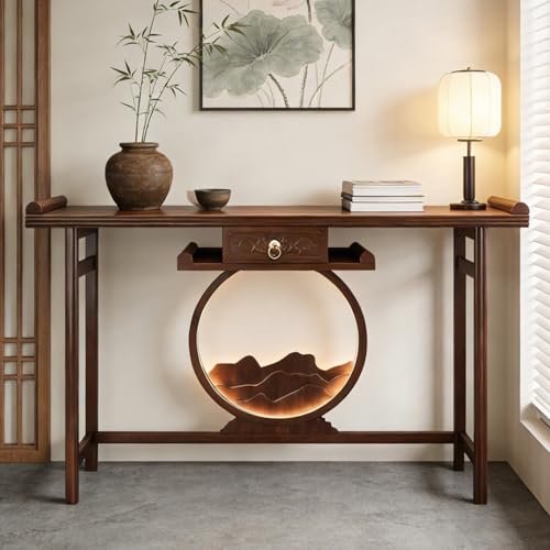 Mesa consola de bambú para entrada pasillo detrás del sofá mueble zen 3