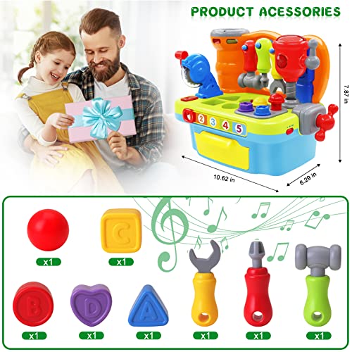 Syaomunly WORKBENCH For 1 2 Year Old Boy Birthday Gift Early Educational Sound Shape Toddler Toys Age 1-2 Tool Set thumb #6