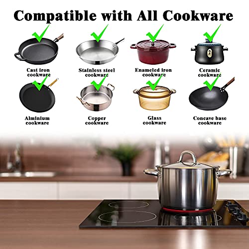 Karinear 4 Burner Electric Cooktop 24 Inch, Built-in Stove Top, 220-240v Radiant Cooktop with Knob Control, Residual Heat Indicator, Over-Temperature Protection, Hard Wire(No Plug)