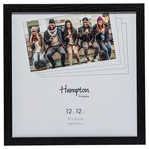 Hampton Frames OXFORD 12x12 (30x30cm) Black Square Picture Poster Photo Frame Plexi (Non-Glass) OXF1212NGX Cover