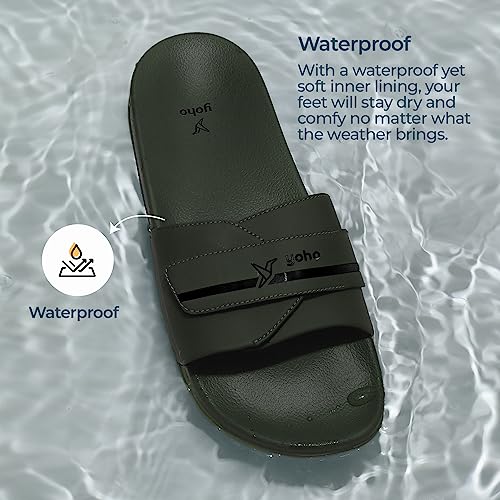 Image of YOHO Drystep Sliders for Men | Waterproof Monsoon Footwear & Rainy Sandals | Skin Friendly Adjustable Strap