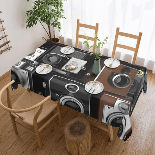 Nappe rectangulaire rétro cool imperméable en tissu lavable pour table 137x183 cm