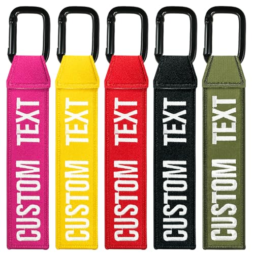 WQNMY Llavero personalizado de moto bordado por ambos lados. Etiqueta para equipaje, etiquetas unisex personalizadas para llaves, para habitación, coche o motociclista.