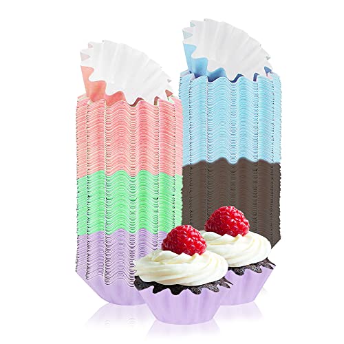 XINGYATU Lot de 150 caissettes à muffins multicolores réutilisables pour la cuisson, les emballages de cupcakes, les moules à muffins antiadhésifs pour Noël, fête d'anniversaire Cover
