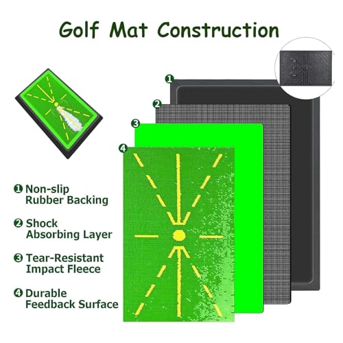 Golf Training Mat 12”*17“with Instant Swing Feedback & Durable - Portable Practice Mat for Indoor/Outdoor Use, Ideal for Golfers of All Levels, for Men Women by lyleyu - Used condition - Image 5