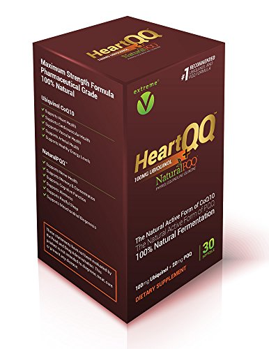 HeartQQ Ultra Absorption Ubiquinol, Advanced Heart and Cardiovascular Health. 100mg of Ubiquinol (QH) Plus Natural PQQ 20mg