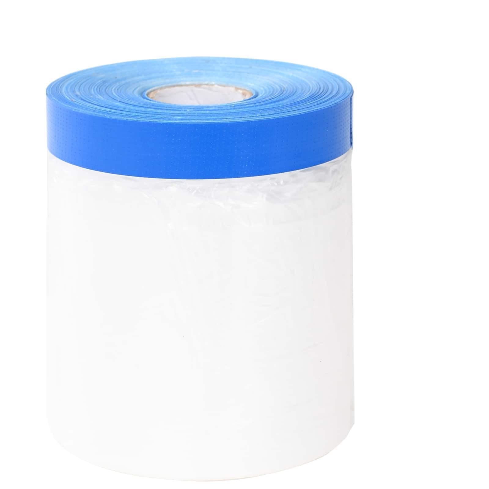 Abdeckfolie mit Klebeband 12 Stück Transparent Blau | Polyethylen, wasserdicht, reißfest, handabreißbar, für Gartenmöbel und Baustellen