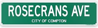 Rosecrans Ave Los Angeles Theme Street Sign 16" x 4" Tin Wall Decor City Of Compton Home Bar Decoration (RosecransStreet)