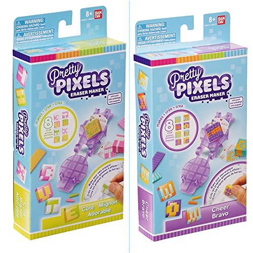 BANDAI Pretty Pixels – Krazy Pixels – Radiergummi-Fabrik – Mini-Set – Zufällig ausgewähltes Modell – Basteln
