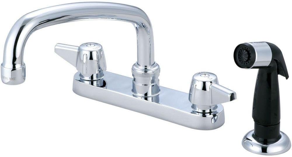 Central Brass 0126-A Two Handle Cast Brass Kitchen Faucet in Chrome