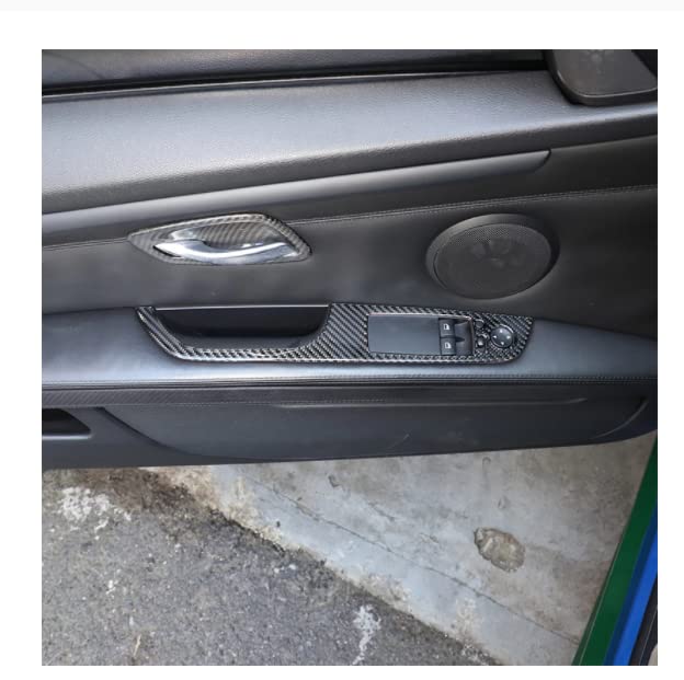 YANER Naklejka na ramę szklaną do BMW M3 E90-E93 2007-2013 prawdziwe włókno węglowe (miękkie) zestaw akcesoriów do wnętrza samochodu styl A