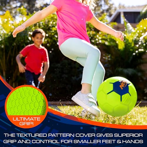 Image of NERF Kids Foam Mini Soccer Ball - Proshot Youth Soft Mini Foam Soccer Ball - 7 inch Inch NERF Indoor + Outdoor for Kids