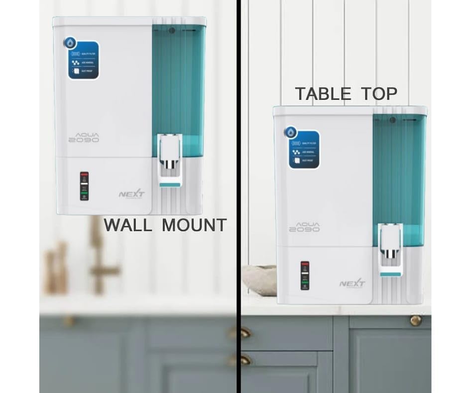 Image of AQUA 2090 Next Technology RO+Alkailne+Copper+Zinc+Tank Uv+TDS Controller Water Purifier, 9-Stage Filtration, 10L Tank, 110 GPD 3000 tds working, Fully Automatic, 1 year warranty (glorious white green)