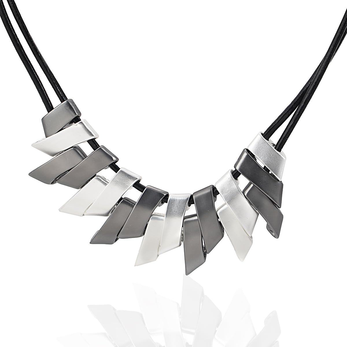 Collar Mujer Colgante Cadena Regalos Necklace Collar De Cuero con Colgantes Grandes Geométricos Vintage, Cadenas Alrededor del Cuello para Mujer