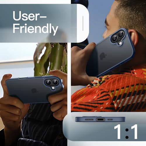 Image of JETech Matte Case for iPhone 17 6.3-Inch, Shockproof Military Grade Drop Protection, Frosted Translucent Back Minimalist Phone Cover, Anti-Fingerprint (Storm Blue)
