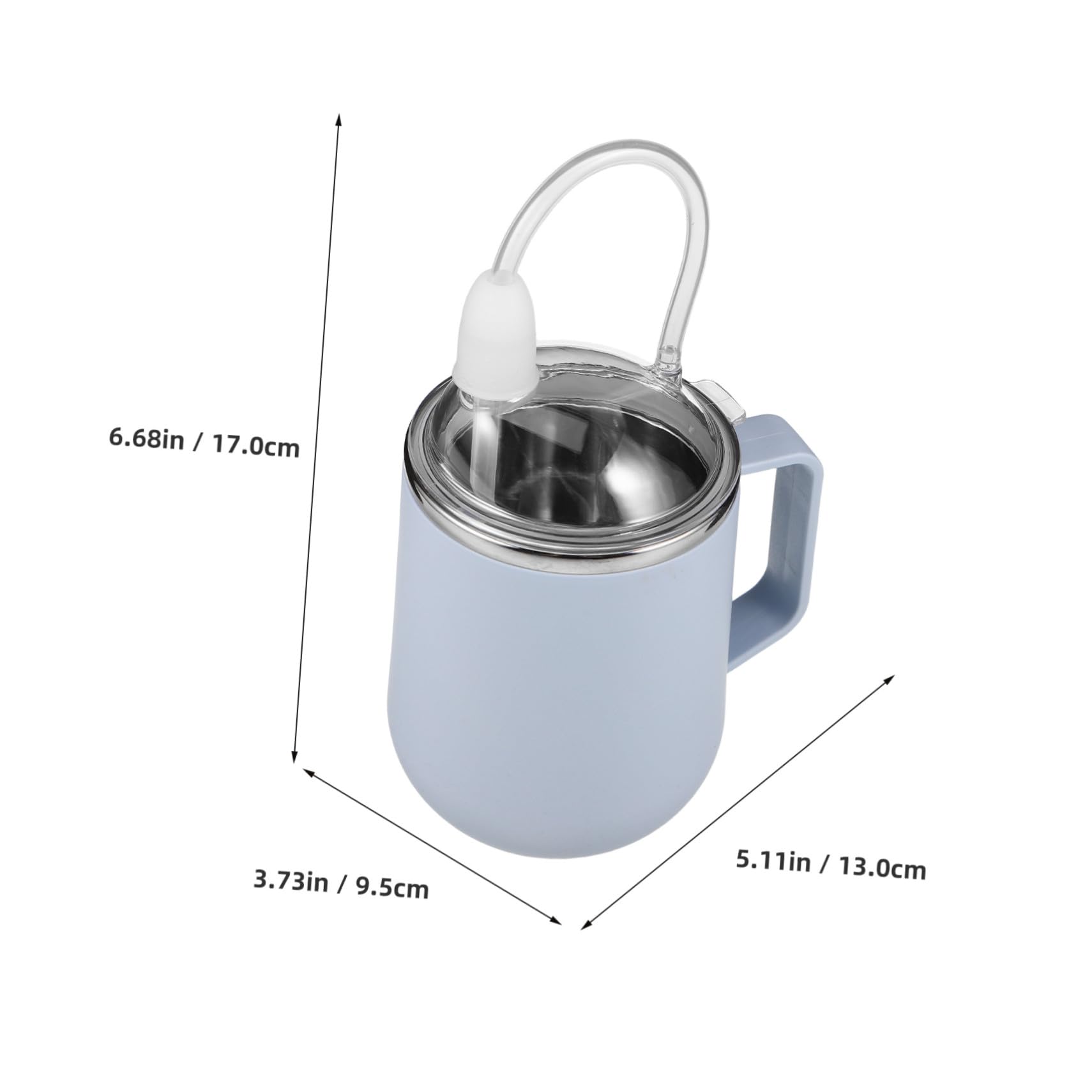 COLLBATH Edelstahl Trinkbecher mit Strohhalm Auslaufsicher Anti-erstickungs Pflegebecher für Senioren Bettruhe Pflege Trinkflasche Sky-blau