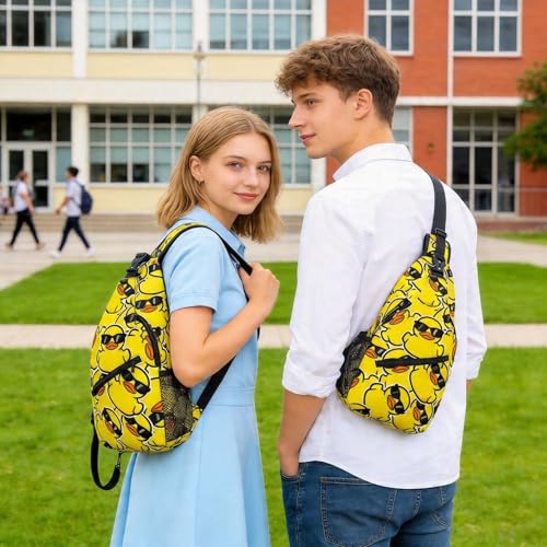 Image of Crossbody Bag Sling Bag Backpack Purse Chest Bags Shoulder Bag for Women Men Funny Ducks