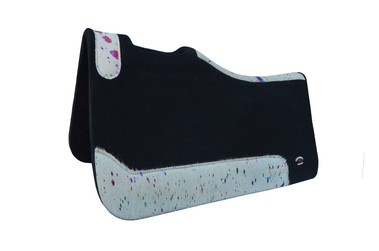 CHALLENGER Horse 39233BK - Sottosella terapeutica in feltro di lana, 81 x 76 cm, colore: Nero