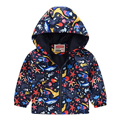 Toddler Boys Girls Casual Jackets Printing Outerwear Zipper Coats Long Sleeve Windproof Toddler Boy Jacket with Hood