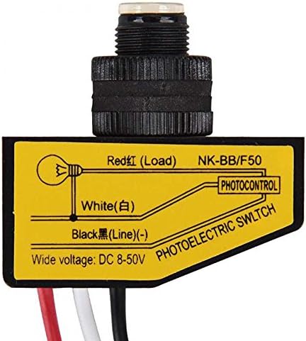NK-BB/F50 8-50V DC Mini Micro Photoelectric Switch SCR Specular Reflection LED Automatic Photocontrol Switches for LED Luminaire Outdoor Monitoring Garden Lamp (NK-BB/F50)