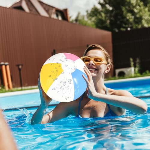 2 Stück Wasserball, Wasserball Aufblasbar, Strandball, Aufblasbar Beach Inflatable, Kinder Water Aufblasbare, Aufblasbares Fussball, Schwimmball Spielzeug Beachball, für Sommer Wasser Spiele（40cm)