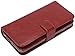 Valentoria Premium Vintage Leather Wallet Case Magnetic Detachable Slim Back Cover Card Holder Slot Wrist Strap (Brown)