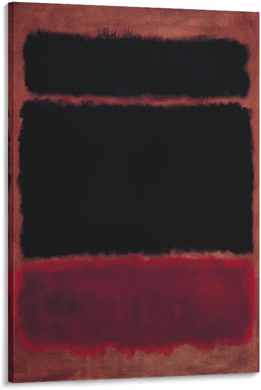 32 Paintings by Mark Rothko - Marks Rothko - Black in Deep Red - Abstract Art Canvas Art Poster and Wall Art Picture Print Modern Family Bedroom Decor Posters 24x36inch(60x90cm)