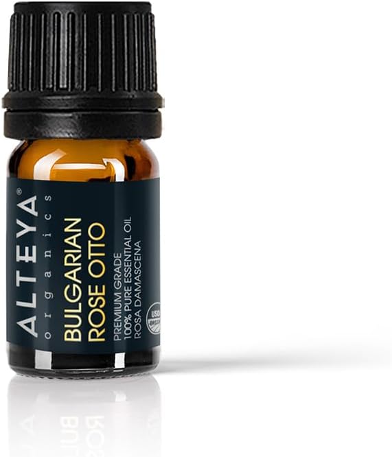 Alteya Organic Essential Oil Bulgarian Rose (Rosa Damascena Rose Otto) 4.3 ml - 100% USDA Certified Organic Pure Natural Authentic Steam-Distilled and Sold Directly by The Rose Grower Alteya Organics
