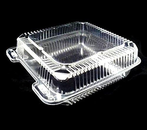 Durable Packaging8" x 8" x 3" Clear Hinged Plastic Food Bakery Take-Out Container Ref # Pxt-880 (pack of 125)