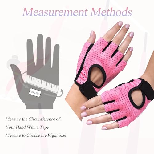 Weight Lifting Gloves Gym Gloves Women Non-Slip Weight Lifting Gloves Women, Breathable Ladies Gym Gloves Adjustable Weight Training Gloves for Fitness, Exercise, Training, Hanging, Yoga (Pink) - Image 5