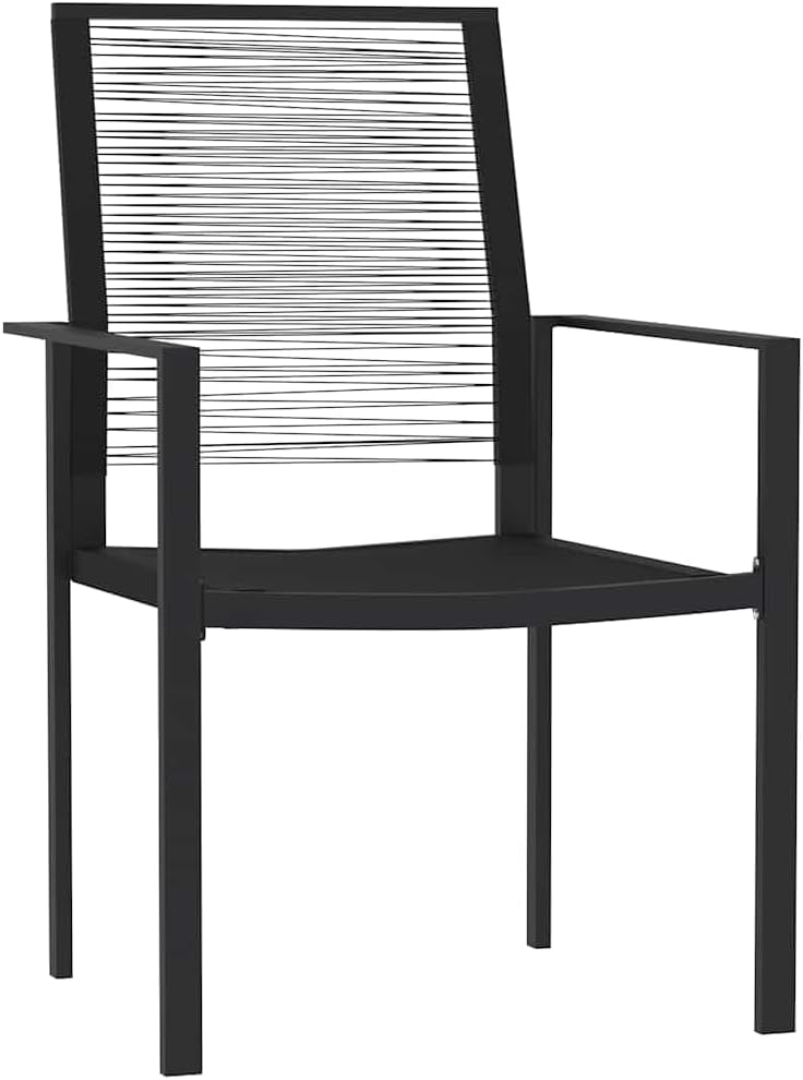 vidaXL طقم سفرة حديقة 3 قطع أسود طقم سفرة حديقة طقم سفرة فناء