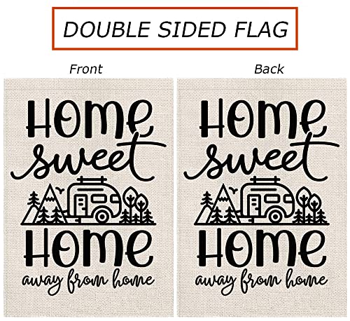 Camping Sweet Home Garden Flag Away From Home Camper Vertical Burlap Double Sided Farmhouse Outdoor Decorations Yard Lawn Decor 12.5 X 18 Inch #TOP5