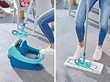 Leifheit Profi XL micro Duo, stalowy uchwyt 146 cm, mop do wycierania z zatrzaskiem, obicie z mikrofibry do płytek i laminatu, przegub obrotowy 360°, system click, ekologiczny karton