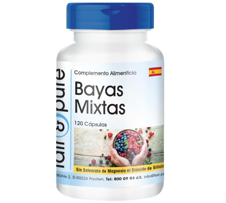 Fair & Pure® - Complejo Multivitamínico con Spirulina - Mix de 8 Bayas con Alga Spirulina platensis - Vegano - Alta pureza - 120 Cápsulas