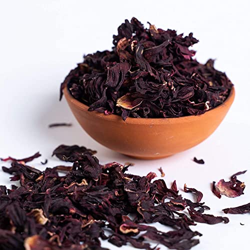 Image of TEAFLOOR 100% Dried Natural Hibiscus Flower Tea 150g (300 cups) || Whole Flower, no small pieces, Brew Hot or Iced ||