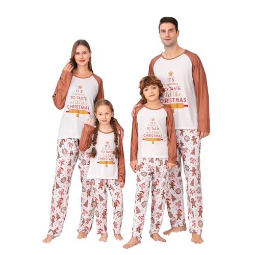 PYAEAS Matching Family Pajamas Sets Christmas PJ's Jammies Holiday Sleepwear Loungewear for Adult Women Men Xmas Outfits