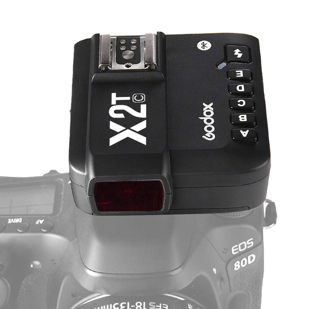 Godox X2T-C E-TTL II Déclencheur de flash sans fil, 1/8000s HSS 2,4 G, compatible avec les appareils photo reflex numériques Canon pour Godox V1 TT685C, TT350C, V860II-C, TT600, AD200, AD200Pro