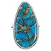 Turquoise Ring in Sterling Silver 925 & Genuine Turquoise (CHOOSE COLOR) (Teal/Matrix Turquoise, 8)