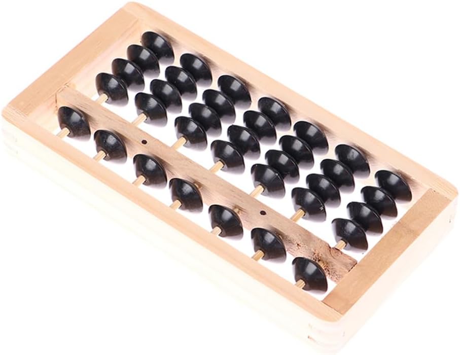 7 Rods Beads Abacus Wood Soroban Column Math Aid Tool Ancient Chinese Calculator Counting Tools