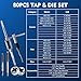 Devvicoo 80pcs Tap and Die Set Metric | M3, M4, M5, M6, M7, M8, M10, M12 Tap Set and Die Set | Thread Repair Kits for Threading and Rethreading Internal and External Threads
