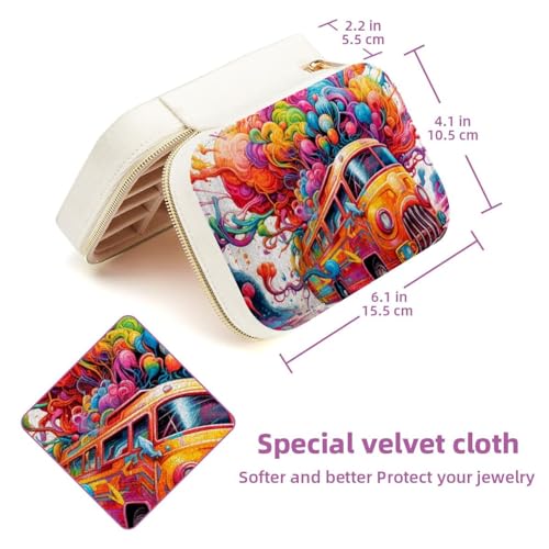 Boîte à bijoux de voyage en velours zippée : rangement portable bagues et colliers - 6
