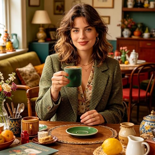 Taza de cerámica clásica portátil resistente a derrames para café 4
