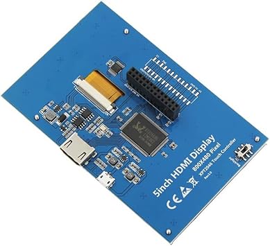 Treedix 5 Inch Display Touch Screen LCD Display HDMI Interface 800480 Color Touch Screen Module with Touch Pen Compatible with Raspberry Pi 3B+/4B